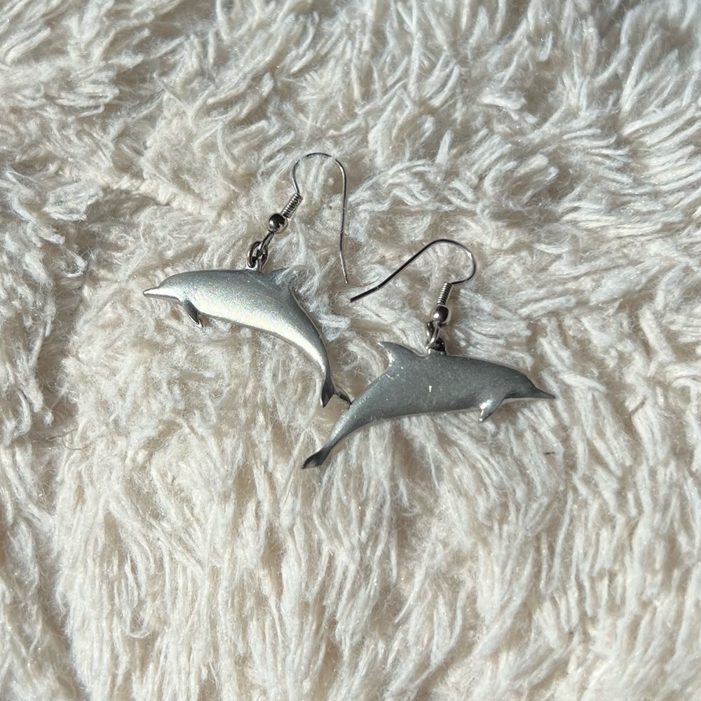 Silver Dolphin Earrings